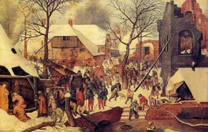 The Adoration of the Magi in the Snow by Pieter Bruegel The Younger Oil Painting