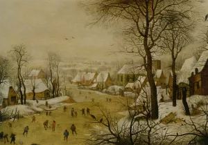 The Bird Trip by Pieter Bruegel The Younger - Oil Painting Reproduction