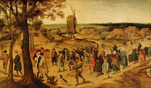 The Wedding Procession by Pieter Bruegel The Younger Oil Painting