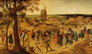 The Wedding Procession by Pieter Bruegel The Younger - Oil Painting Reproduction