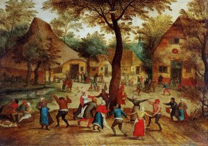 Village Scene with Dance around the May Pole