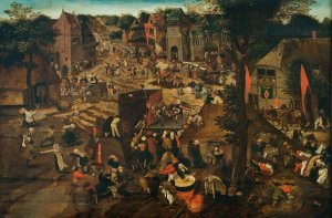 A Village Fair by Pieter Brueghel The Younger Oil Painting