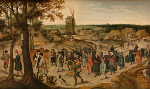 A Wedding Procession by Pieter Brueghel The Younger Oil Painting