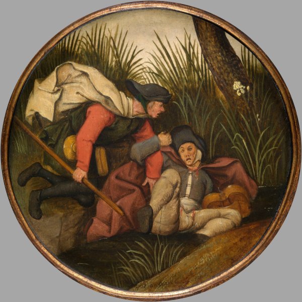 If the Blind Lead the Blind, Both Shall Fall into the Ditch by Pieter Brueghel The Younger - Hand-Painted Oil Painting Reproduction