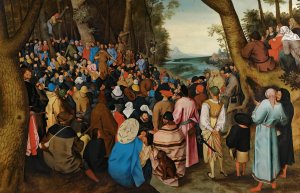 Saint John The Baptist Preaching To The Masses In The Wilderness by Pieter Brueghel The Younger Oil Painting
