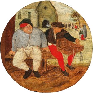 The Fat Peasant and the Merchant by Pieter Brueghel The Younger Oil Painting