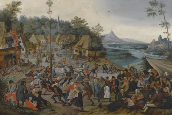The Kermesse Of Saint George With The Dance Around The Maypole  by Pieter Brueghel The Younger - Hand-Painted Oil Painting Reproduction