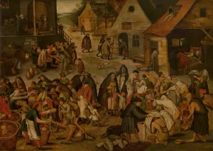 The Seven Acts of Mercy by Pieter Brueghel The Younger Oil Painting