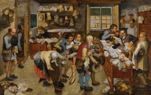 The Village Lawyer's Office by Pieter Brueghel The Younger Oil Painting
