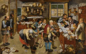 The Village Lawyer's Office by Pieter Brueghel The Younger Oil Painting