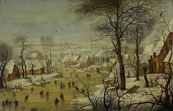 Winter landscape with a bird trap by Pieter Brueghel The Younger - Hand-Painted Oil Painting Reproduction