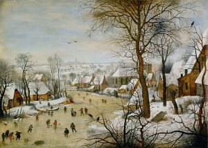 Winter Landscape with Bird Trap by Pieter Brueghel The Younger Oil Painting