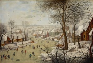 Winterlandscape with a Bird-trap by Pieter Brueghel The Younger Oil Painting