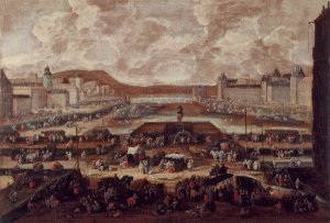 Le Pont-Neuf, la Seine et le Louvre by Pieter Casteels Oil Painting