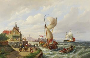 Flushing, Holland by Pieter Christian Dommersen Oil Painting