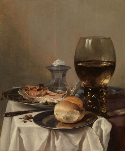 Main Product Photo of Still Life with a Salt  Painting by Pieter Claesz