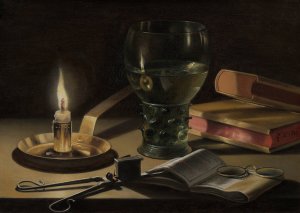 Still Life with Lighted Candle by Pieter Claesz Oil Painting