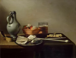 Tobacco Pipes and a Brazier painting by Pieter Claesz
