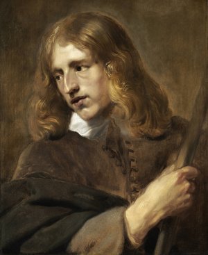 A Young Man Holding a Staff by Pieter Claesz Soutman Oil Painting