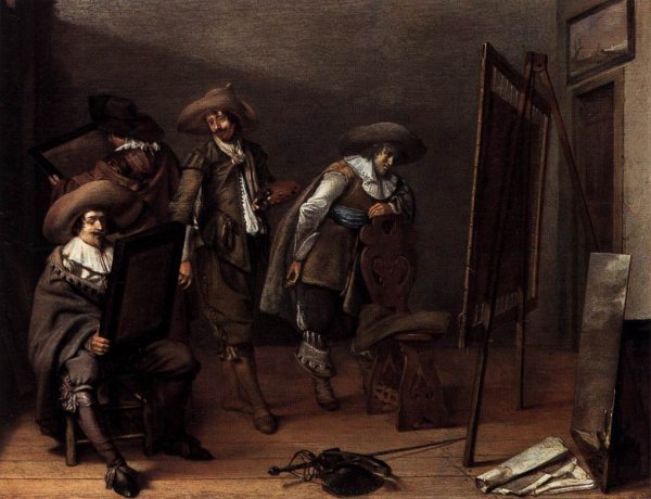 Main Product Photo of Art-lovers in a Painter's Studio Painting by Pieter Codde