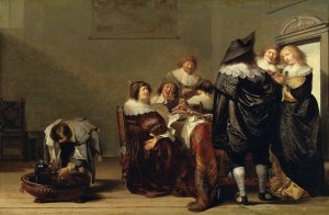 Company Making Music by Pieter Codde Oil Painting