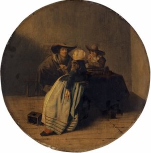 Interior with a Party Smoking Around a Table by Pieter Codde Oil Painting