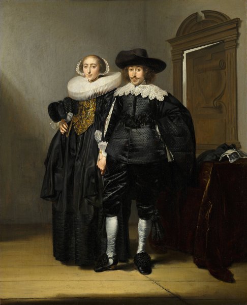 Portrait of a Married Couple  by Pieter Codde - Hand-Painted Oil Painting Reproduction