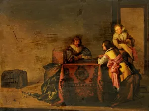 Tric Trac Player by Pieter Codde Oil Painting
