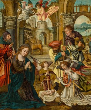 Adoration of the Shepherds by Pieter Coecke Van Aelst Oil Painting