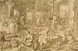 Kitchen Scene with the Supper at Emmaus by Pieter Cornelisz Van Rijck Oil Painting