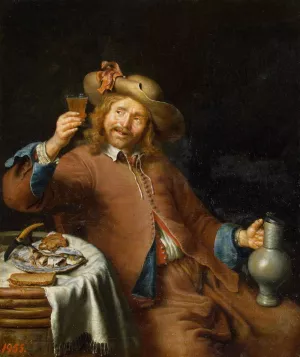 Breakfast of a Young Man by Pieter Cornelisz Van Slingeland - Oil Painting Reproduction