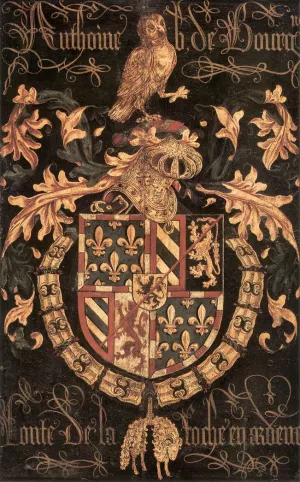 Coat-of-Arms of Anthony of Burgundy by Pieter Coustens - Oil Painting Reproduction
