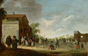 The Feeding of the Poor at the Staircase of the Cloisters by Pieter De Bloot Oil Painting