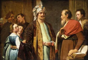 Elisha Refusing Gifts from Naaman painting by Pieter De Grebber