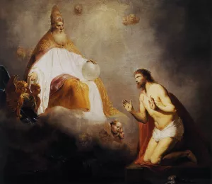 God Inviting Christ to Sit on the Throne at His Right Hand painting by Pieter De Grebber