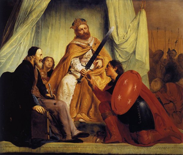 Main Product Photo of The Conferring of the Sword on the Coat-of-Arms of Haarlem Painting by Pieter De Grebber