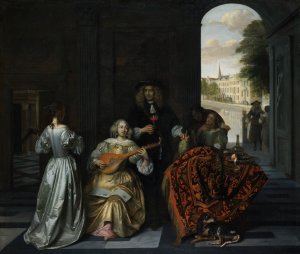 A Music Party by Pieter De Hooch Oil Painting