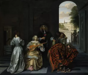 A Music Party by Pieter De Hooch Oil Painting