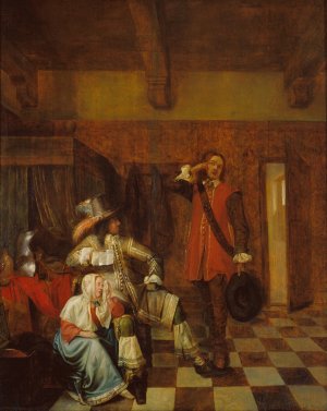 Bringer of Bad News by Pieter De Hooch Oil Painting