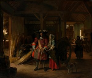 Paying the Hostess by Pieter De Hooch Oil Painting