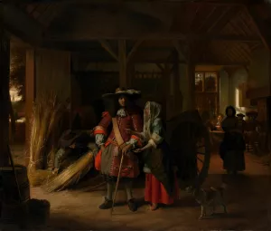 Paying the Hostess by Pieter De Hooch Oil Painting