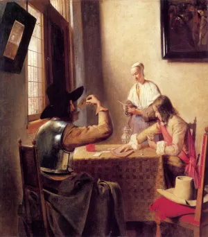Soldiers Playing Cards by Pieter De Hooch - Oil Painting Reproduction