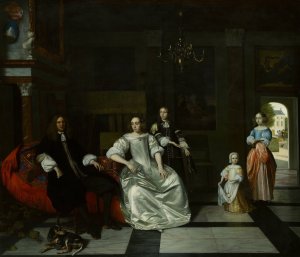 The Jacott-Hoppesack family by Pieter De Hooch Oil Painting