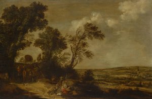 Hilly Landscape with a Country Road by Pieter De Molijn Oil Painting