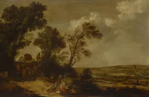 Hilly Landscape with a Country Road Oil painting by Pieter De Molijn