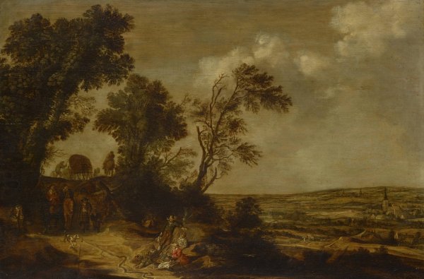 Hilly Landscape with a Country Road by Pieter De Molijn - Hand-Painted Oil Painting Reproduction