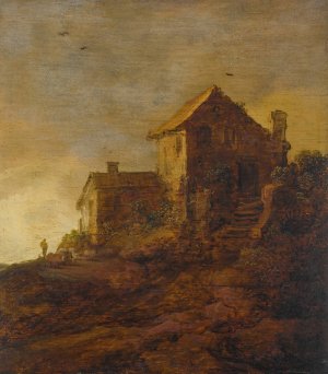 Landscape with a cottage by Pieter De Molijn Oil Painting