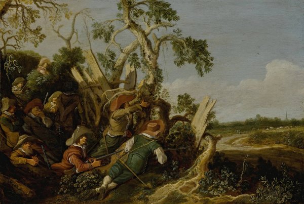 Soldiers Preparing An Ambush by Pieter De Molijn - Hand-Painted Oil Painting Reproduction