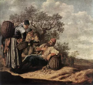 Landscape with Conversing Peasants painting by Pieter De Molyn