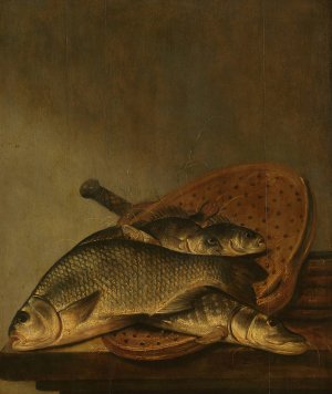 Still life with fish by Pieter De Putter Oil Painting